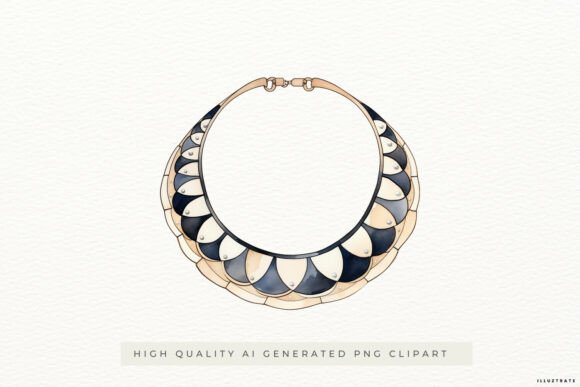 Chic Watercolour Collar Necklace PNG Cli: Your Design's New Best Friend