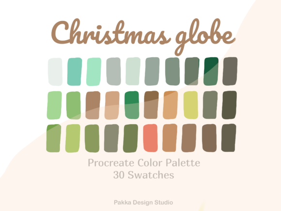Christmas Color Palette Procreate Globe: Instant Holiday Charm