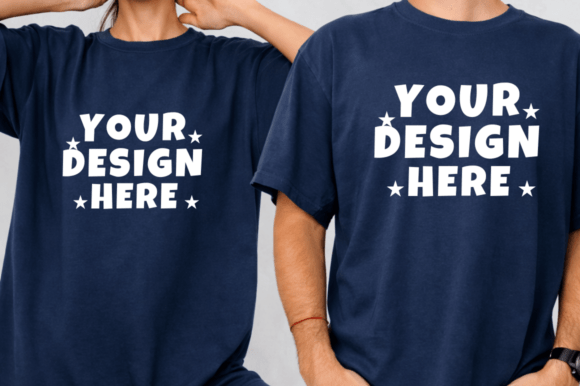 Couple T-Shirt Mockup: 1717 Comfort Color Style