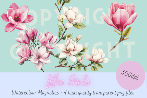 Elegant Botanical Artistry: Unlocking Designs with Watercolour Magnolias