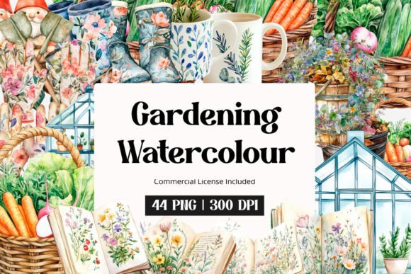 Fresh Designs: Using Gardening Watercolour Clipart