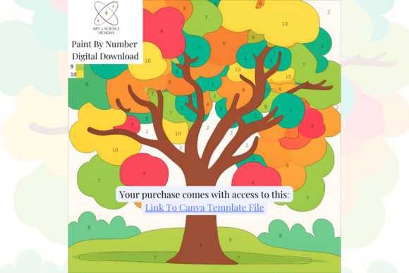 Summer Tree Paint or Color by Number: Your Creative Blueprint