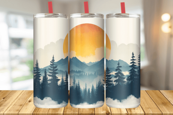 Water Color Mountain Tumbler Wrap: A Designer's Digital Asset