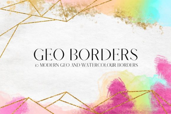 Watercolour and Glitter Geo Borders: Dynamic Design Overlays