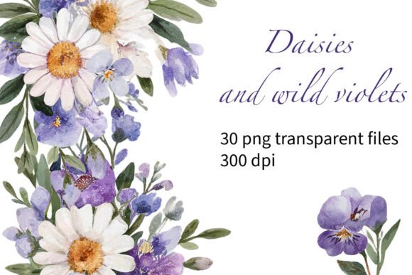 Watercolour Daisies and Violets: A Creative Font for Authentic Branding
